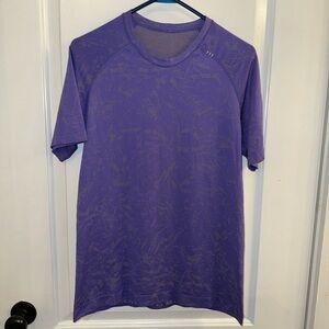 Lululemon Metal Vent Tech Short Sleeve Shirt 2.0 Floral Prosecco Charged Indigo